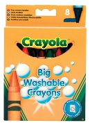 8 Big Washable Crayons - Min Order: 6 units