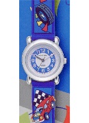 Jacques Farel Jf Kids Blue Car Wrist Watch