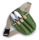 Garden tools in belt pouch