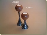 Zebra Print Short ball candle holder - African Theme