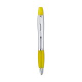 2in1 ball pen  - Available in: Yellow , Orange , Fuchsia