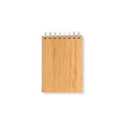 80 white paper pages small notebook with metal wire and bamboo c