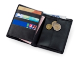 Wallet made from bonded leather with several compartments and cr