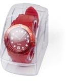 Analogue watch with plastic casing and silicon strap, supplied i