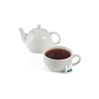 Set consisting of a white ceramic tea pot and 350ml cup, packed