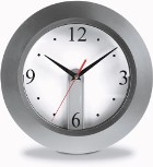 Plastic wall clock with a detachable dial for personalisation. -