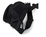 Waist bag with five zipped pockets, 600d polyester material.