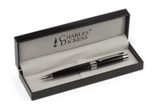 Charles Dickens lacquered metal twist action ballpen with silver
