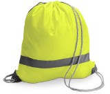 Drawstring rucksack /  backack with reflective strip in a 190t p