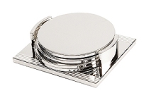 Silver-plated coaster set