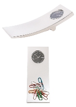 Desk clock with paperclip holder