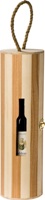 Wooden wine carrier with look-in \"bottle-shaped\" window