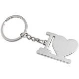 \"I heart\" metal key ring.