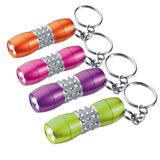 Bling metal torch key ring with gem stones.