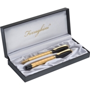 Ferraghini writing set with ballpen and fountain pen, gold-colou