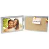 Folding Photo Frame with Pin Board - Silver