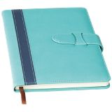 A5 Contrast Stripe Notebook with Tuck Flap - Red or Turquoise
