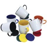 Ceramic Mug with Matching Base - Navy, Yellow, Bottle Green, Bla
