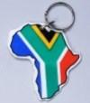 Africa shape keyring with SA flag - Customised Keyring