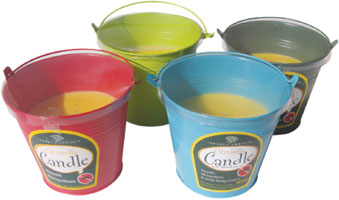 900g Bucket Candle Yellow - Min Order: 6