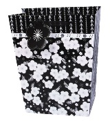 Set 6 Gift Bags - Floral Border Black medium