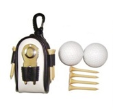 Golf Set in Plastic &  Pu Pouch including 3 golf balls, Pitchfor