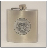 Hip Flask 6 oz with Skull Insert