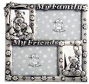 Pewter Baby Frame - My Family & Friends (4 Windows)