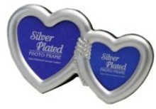 Double Hearts Picture Frame - Pewter