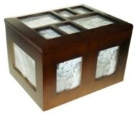 Dark Brown Rectangular Wooden Photo Box