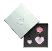 One Size Hearts Keytag & Cellphone Tag Set - Avail In: Aluminium