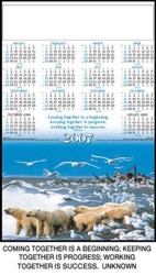 Jumbo Single Sheet Poster Calender - Motivation (Polar Bear)
