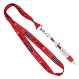 Colourquad pen with lanyard branded one colour and pen branded f
