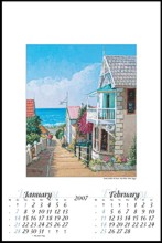 Page layout showing datepad and St James, Cape Town promotional calendar.
