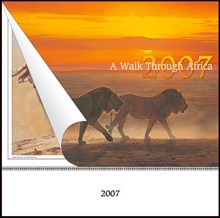Cover page for A Walk Through Africa Double Wire calendar fine art by John Banovich