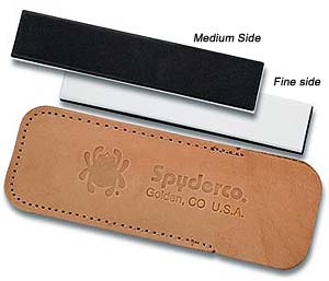 Spyderco Double pocket knife sharpener in leather pouch Spyderco Double pocket knife sharpener in leather pouch