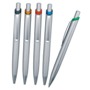 Metal push pen with transparent accents, big refill