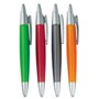 Designer frosted ball pen with silver trim and big refill. Desig