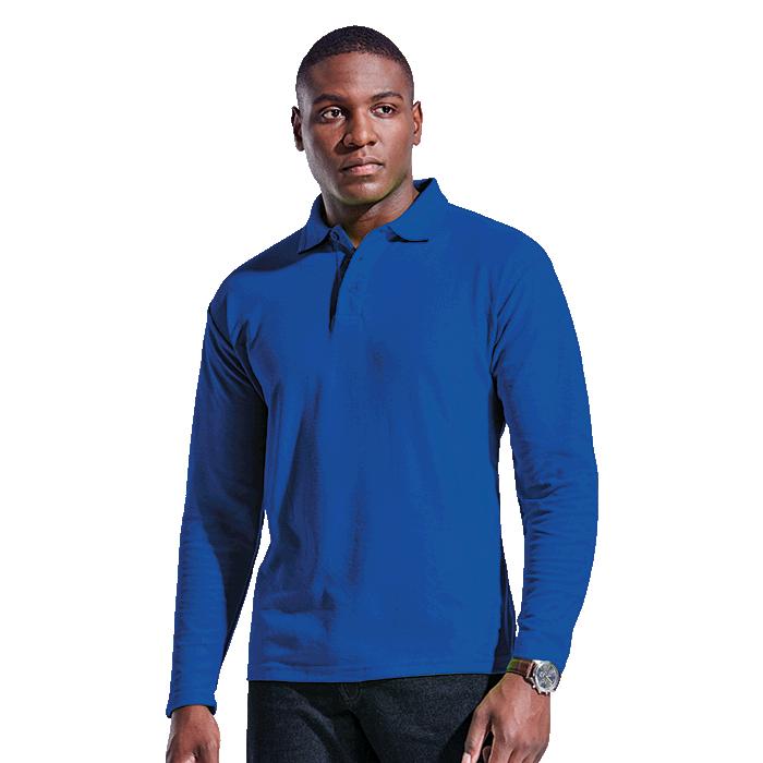 Barron Mens 175g Pique Knit Long Sleeve Golfer - Avail in: Black