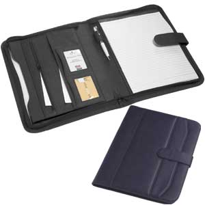 Corporate Zip Around Folder - Black or Navy Koskin