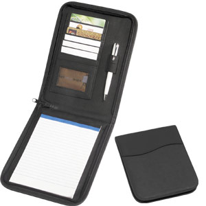 A5 Zip Around Folder Koskin + Pad-Black