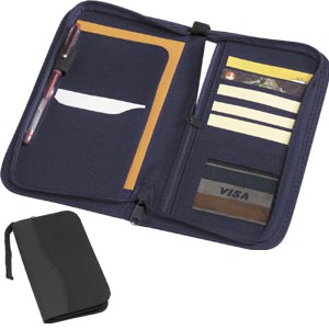 Travelers Zip Around Wallet Koskin - Navy or Black