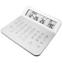 Aluminium desk calculator with clock, temperature and alarm