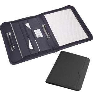 Our Favorite Zip Around Folder+Pad-Black or Navy Koskin