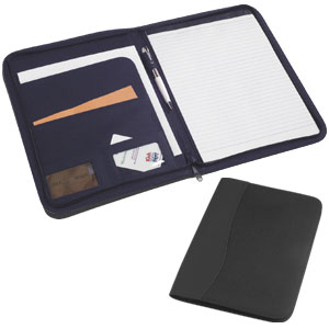 Assistants Zip-Arround Folder+Pad - Black or Navy