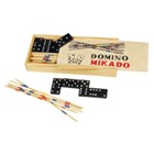 Game set of Domino's and Mikado.