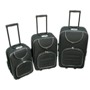 CrisMa Luxury 3 Trolley-Set in black & silver with built in lock