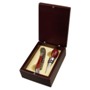 Luxurious wine set in wooden gift box