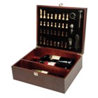 Wooden wine gift box with accessories, for up to 3 bottles of wi