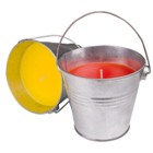 Perfumed candle set in metal bucket